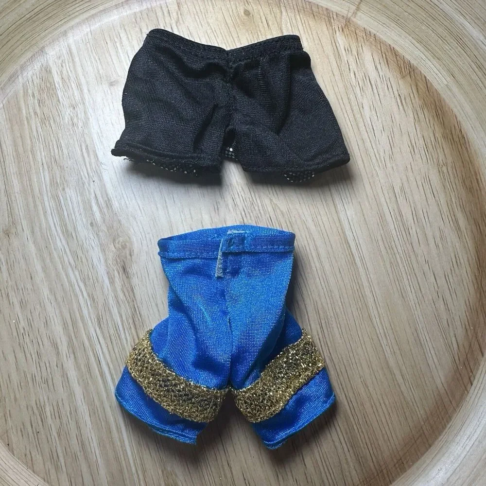Vtg Barbie‎ Ken Doll-95/96 SPLASH & COLOR BLUE/GOLD & Black/silver Swim Trunks